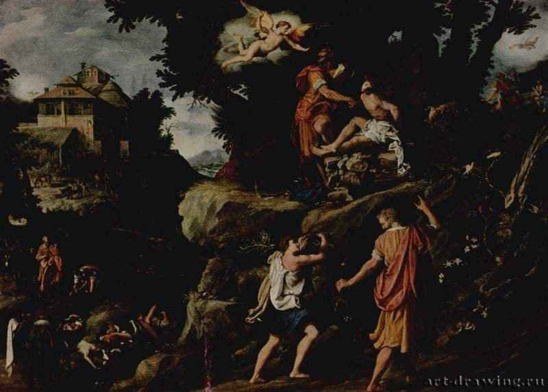 Жертвоприношение Авраама. 1601 - Холст, масло Маньеризм Италия Флоренция. Галерея Уффици